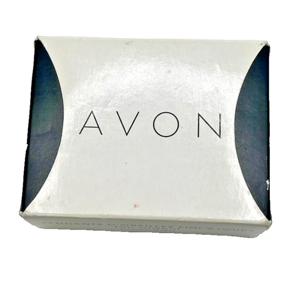 Avon Open Work Teardrop Earrings - Silvertone - Picture 2 of 7